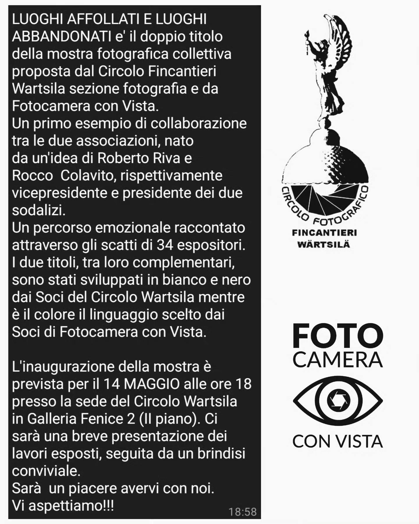 Mostra fotografica collettiva “Luoghi abbandonati e luoghi affollati”